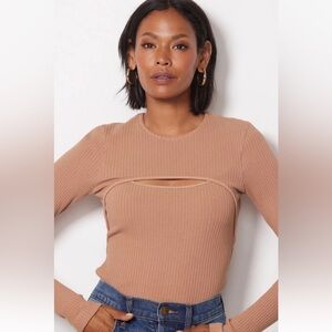 Agolde Lyza Cut-out Ribbed Top Sz M MSRP: $168